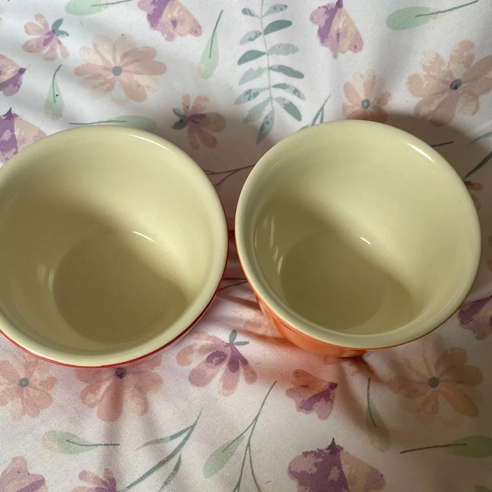 Crate and Barrel Ceramic Condiment Cups Set Of 2